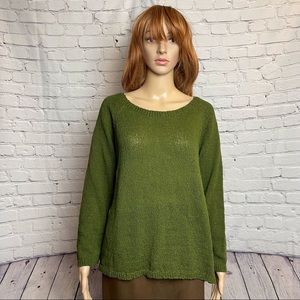 NWT New Italian Cotton Moss Green Sweater Made In Italy Size S